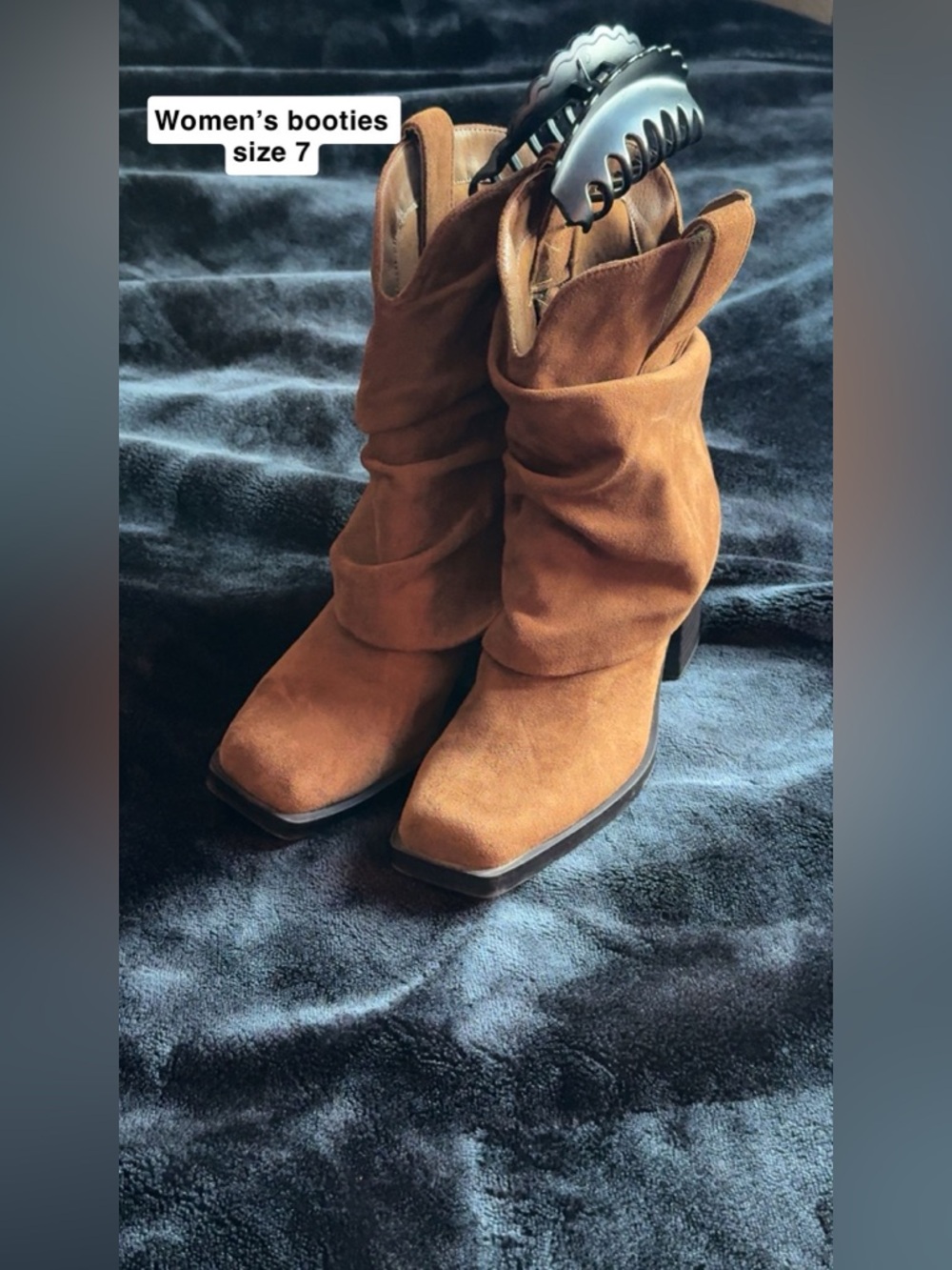 Women’s Slouchy Mid-Calf Suede Boots in Brown